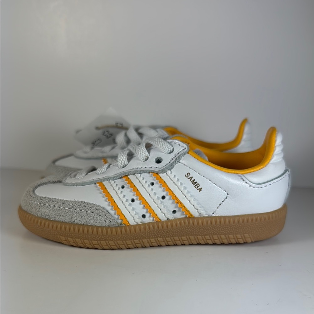 Adidas Samba OG Crystal White Crew Yellow Size 5K Toddler Baby Sneakers Shoes